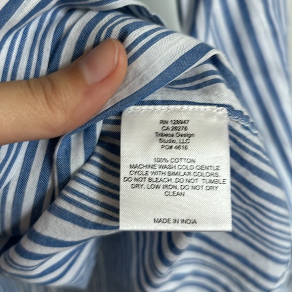 NWOT-Nili Lotan striped cotton blouse - Picture 8 of 9